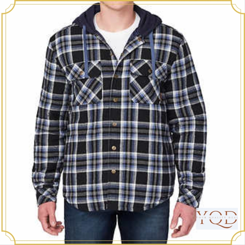 Legendary Outfitters Men’s Shirt Jacket with Hood, BLACK